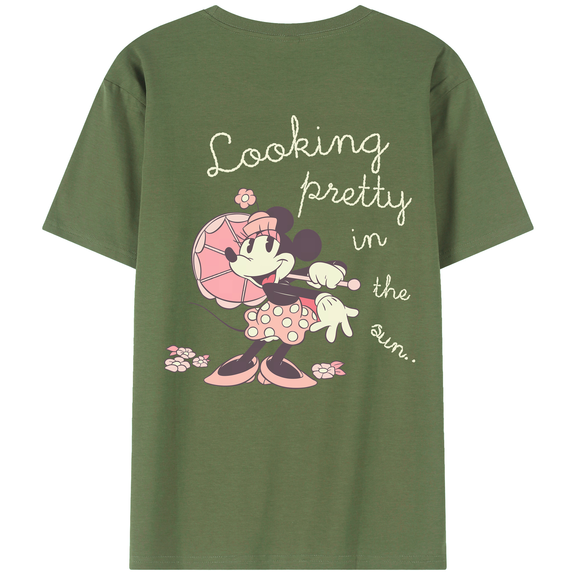 ミッキーマウス Mickey Mouse 綿100％ メンズ半袖Tシャツ（バックプリント） 通気性